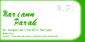 mariann parak business card